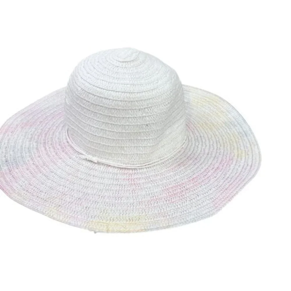 Womens Floppy Sun Hat Wide Brim White Pastel Colors Beach Vacation‎ Pool Travel